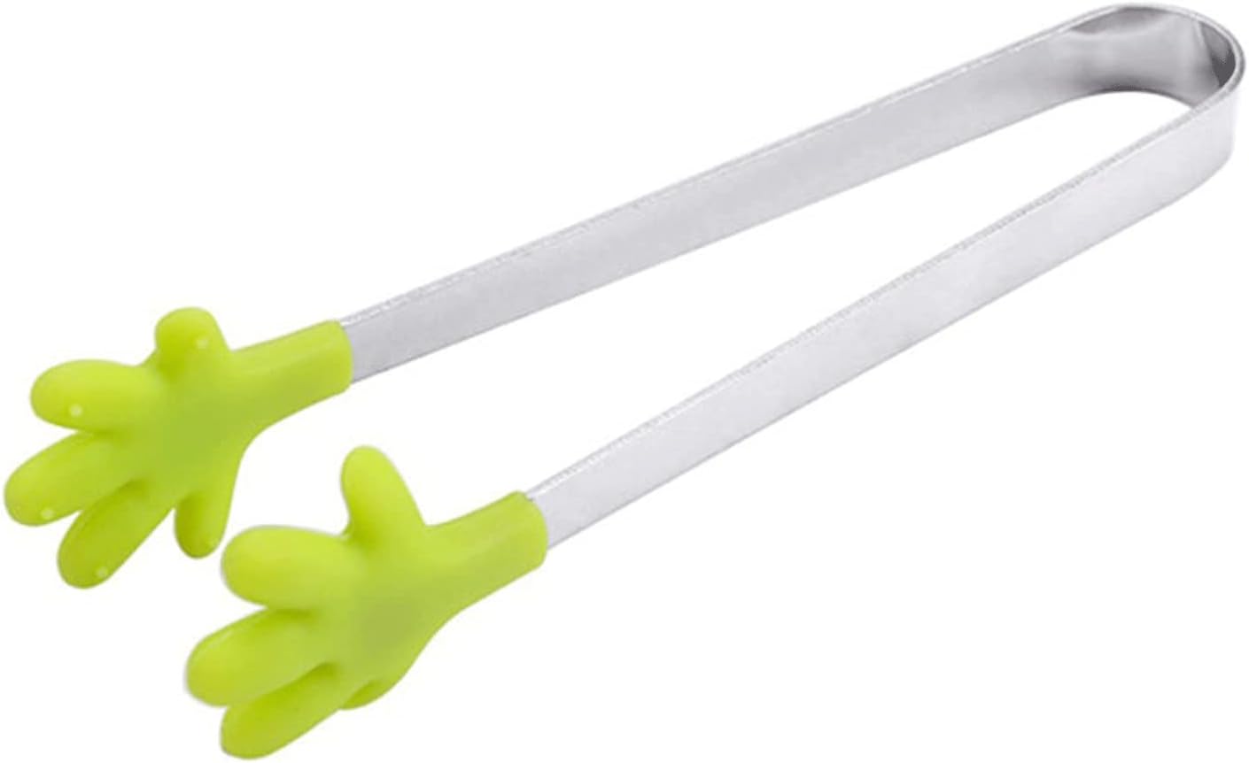 Barbecue Peeler Mini Food Clip Stainless Steel Creative Palm Shape Salad Sugar Serving BBQ Grade Silicone Tong