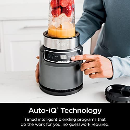Ninja BN400C, Personal Nutri-Blender Pro with Auto-iQ Technology, Silver, 1000W