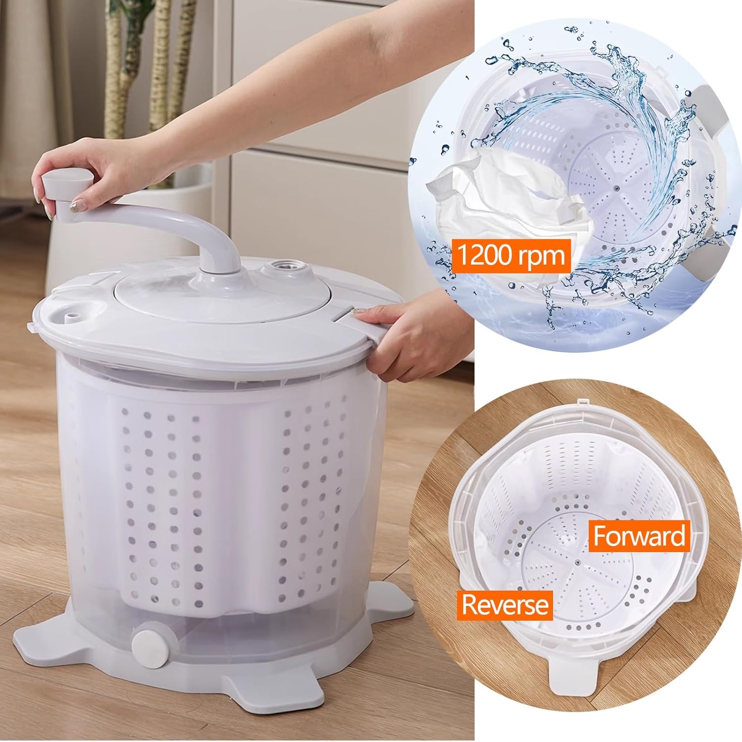 Generic Manual Washing Machine Nonelectric Portable Hand-cranked Manual Clothes Non-electric Washing Machine, Mini Travel Outdoor Washing, for Dormitory Apartment Camping