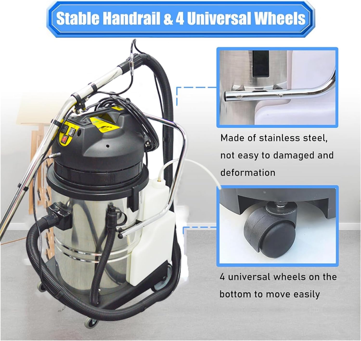 60L Commercial Carpet Cleaning Machine 3 in 1 Carpet Cleaning Machine 15.85gal Heavy Duty Sofa Cleaner Upright Commercial Sofa Cleaner with Spraying, Washing, Drying Functions, AC110V