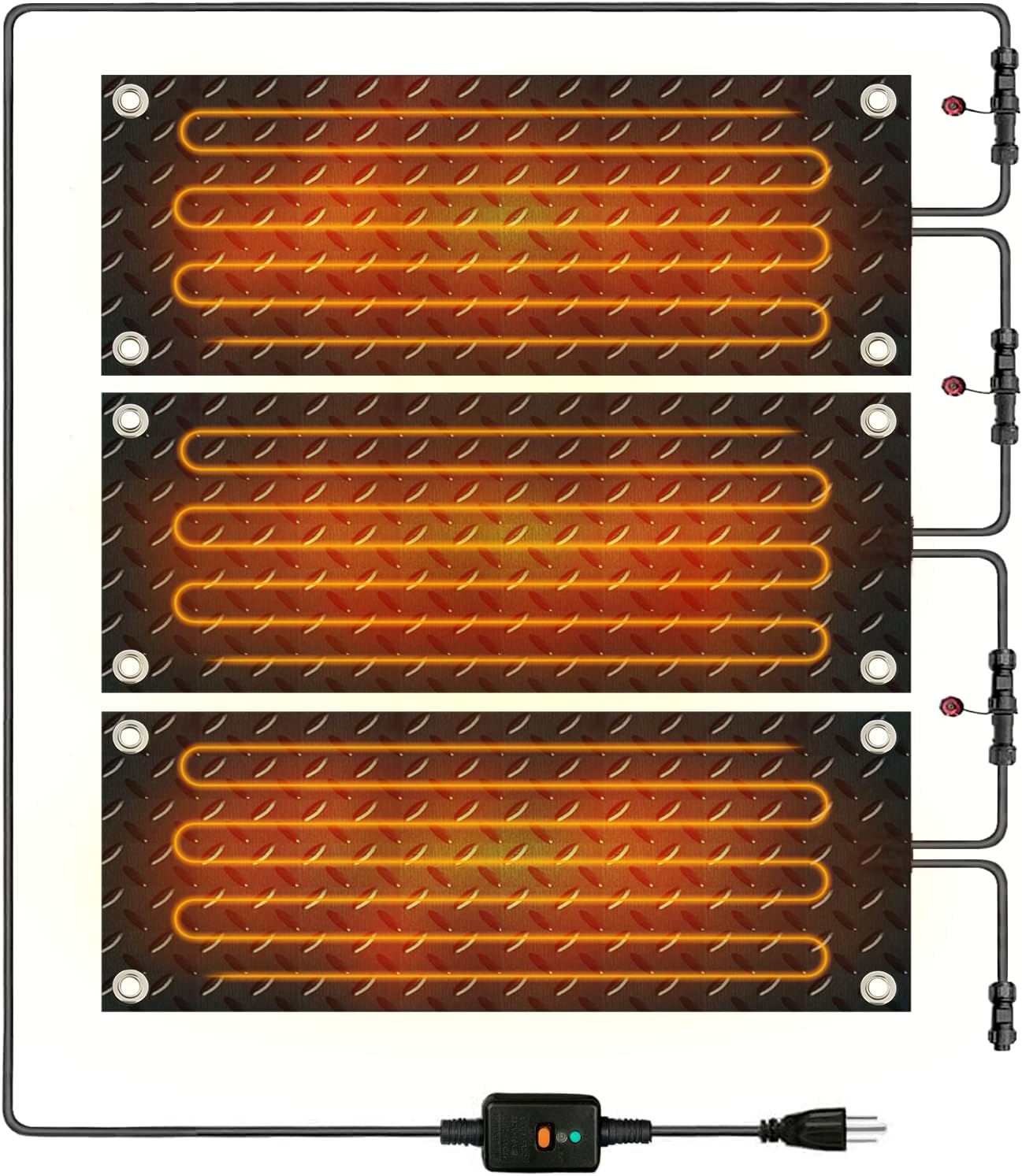 Snow Melting Walkway Mat 3 Pcs, 10