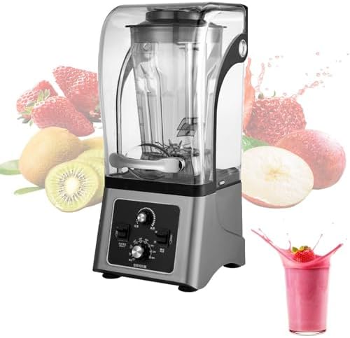 4.5L Commercial Blender - 2600W Professional Bar Blender with Soundproof Cover, Speed Control & Intelligent Timer for Smoothies, Milkshakes, Soy Milk - High Capacity & Durable