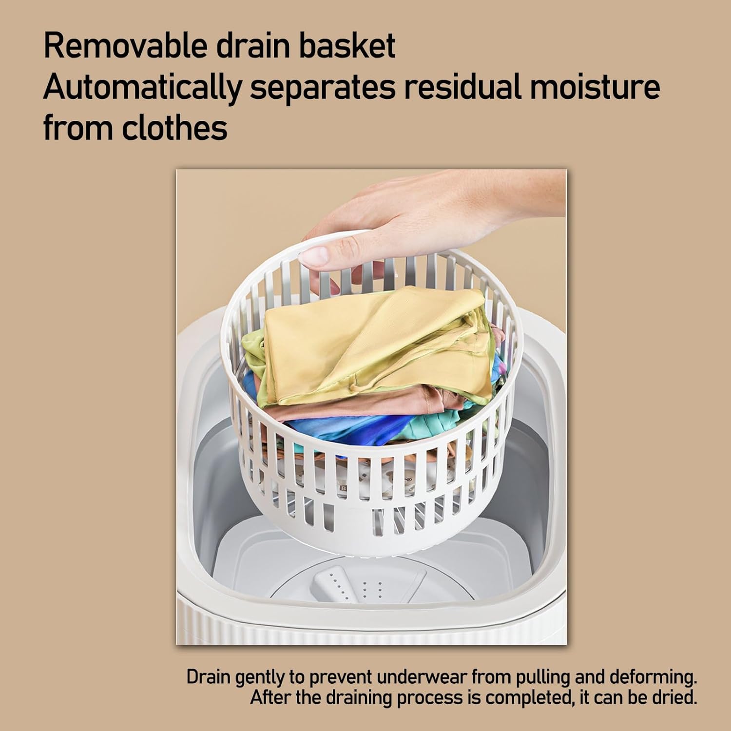 DELURA Portable Washing Machine-Foldable Mini Small Washer for Washing Small Clothes, Underwear or Small Items, Suitable for Apartment, Laundry, Camping, RV, Travel