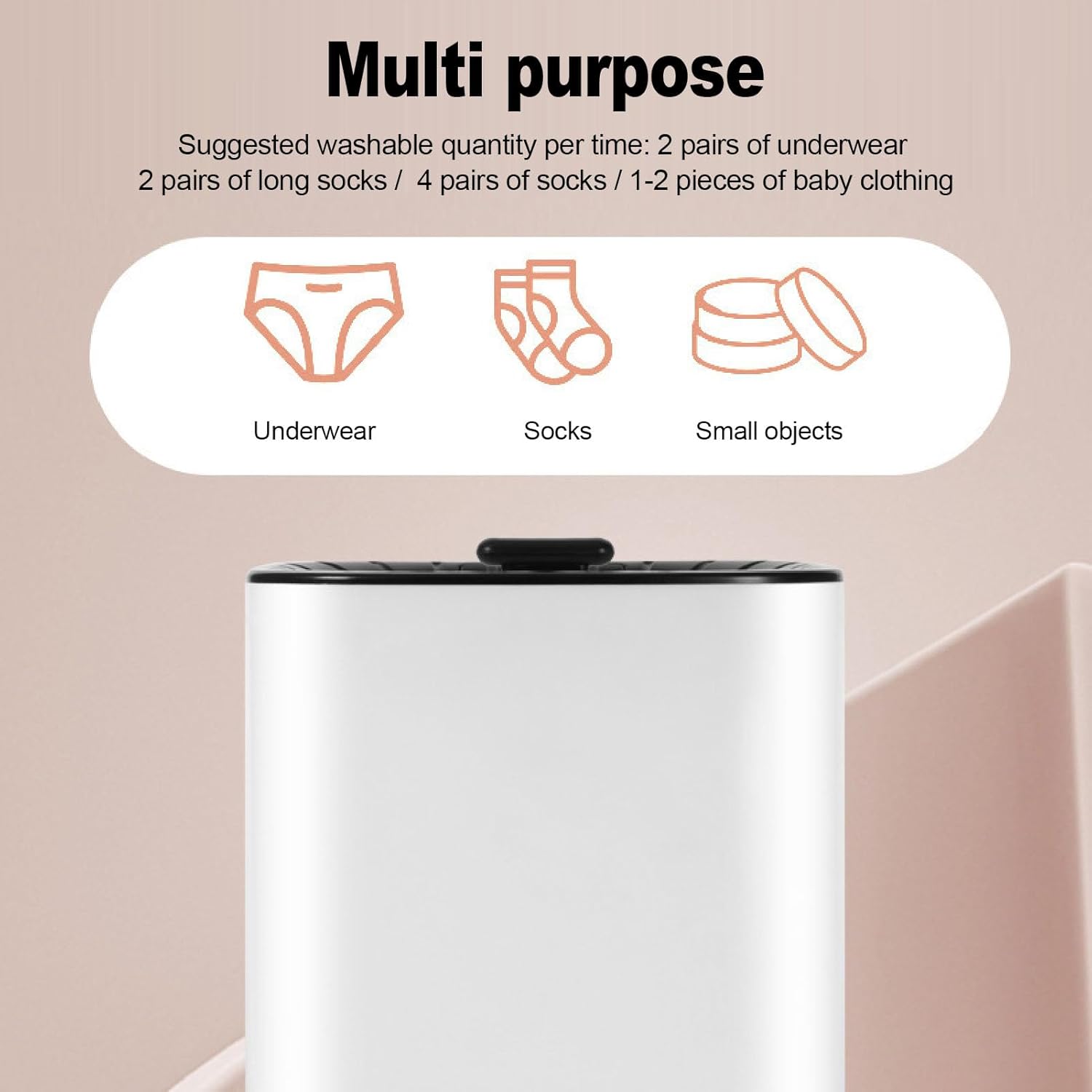 Portable Washing Machine Automatic Efficient Cleaning Quiet Mini Washer for Sock Underwear,Compact Laundry Washer for RV, Apartments and Dorms (US Plug)