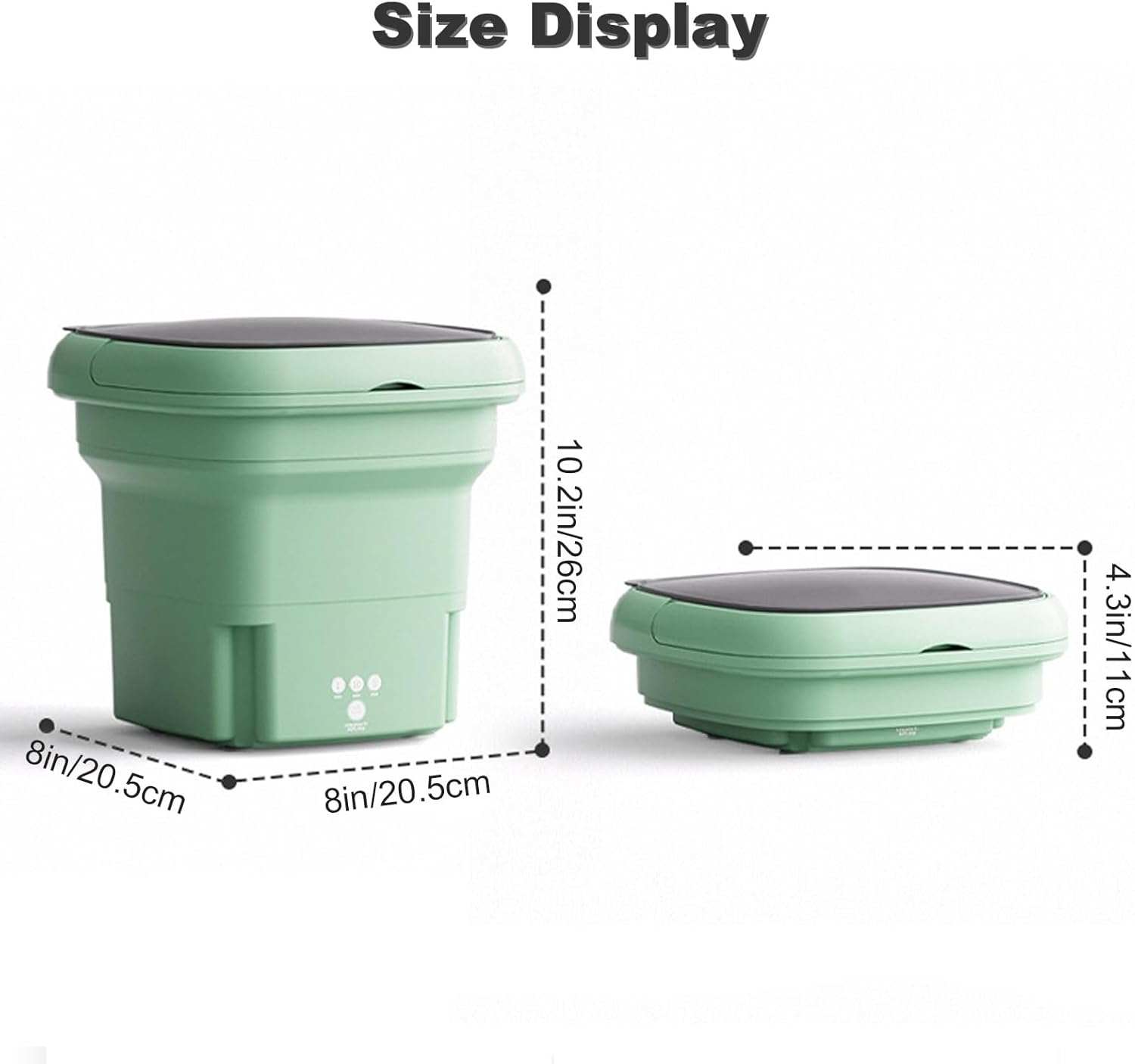 WHYATT Portable Mini Washer with 3 Modes,Foldable Deep Cleaning for Washing Small Pieces of Clothing, Baby Clothes,Underwear