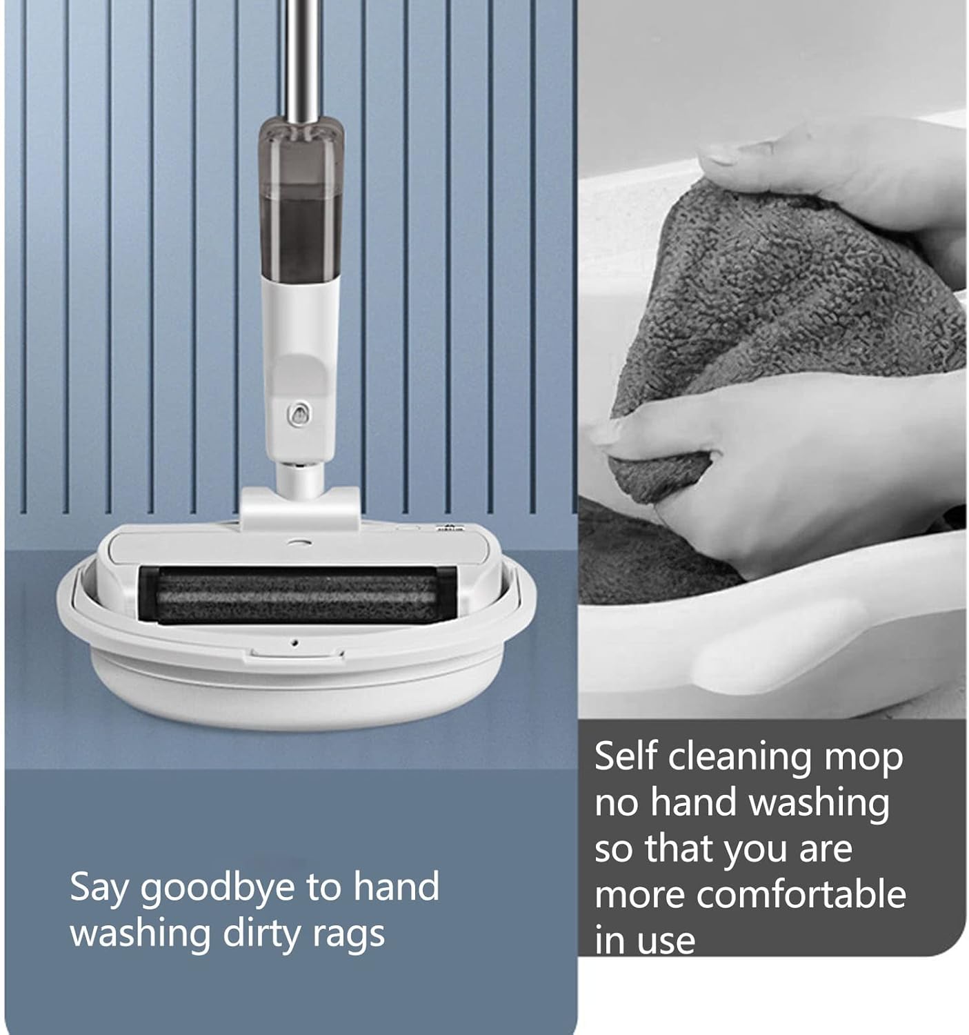 Wet Dry Vacuum Cleaner, USB Rechargeable Handheld Wet Dry Mopping Machine, Floor Cleaner Mop for Home Use