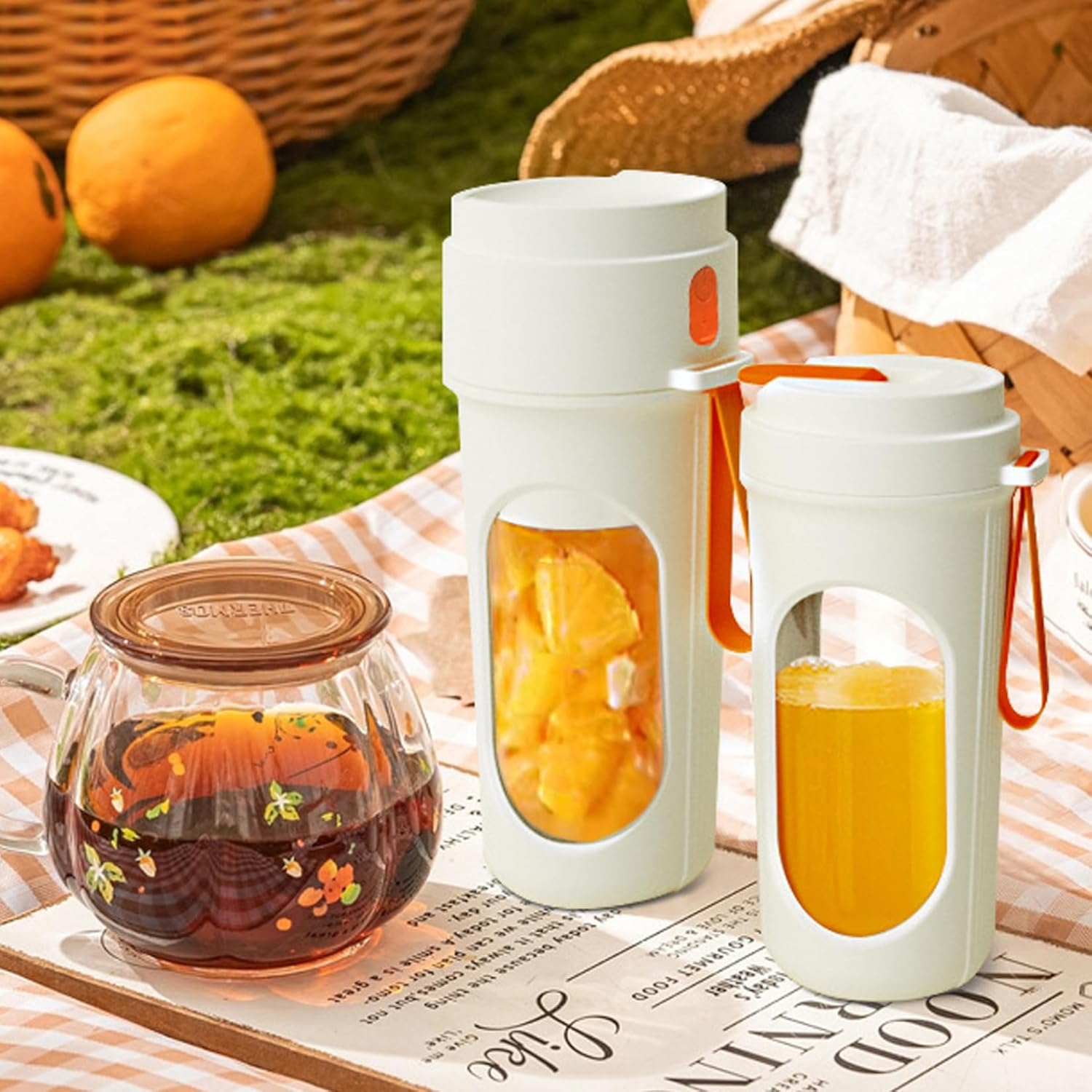 Portable Blender 450ml/15oz, Wireless Fast Blender with Safety Lock & Strap for Juice, for Home Office School Travel