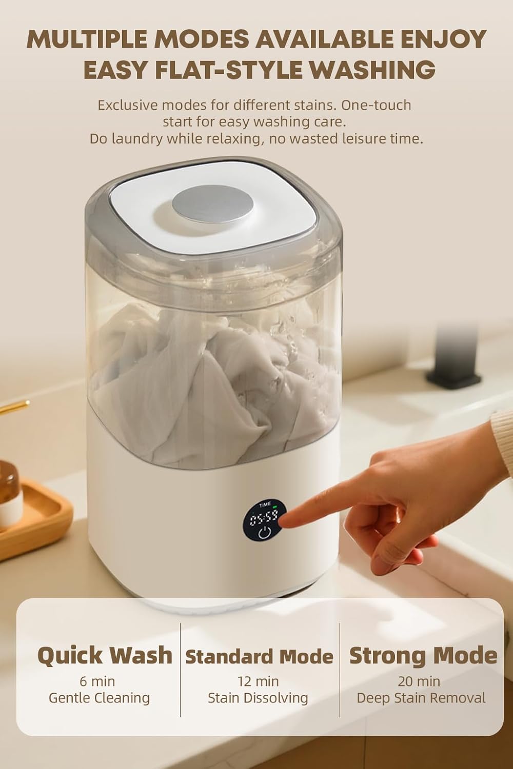 Portable Mini Washing Machine, 4L Washing Machine Cleaning for Underwear, Plug-in Compact Washer for Singles, Apartments, RV, Plug-in Compact Underwear Laundry Washer