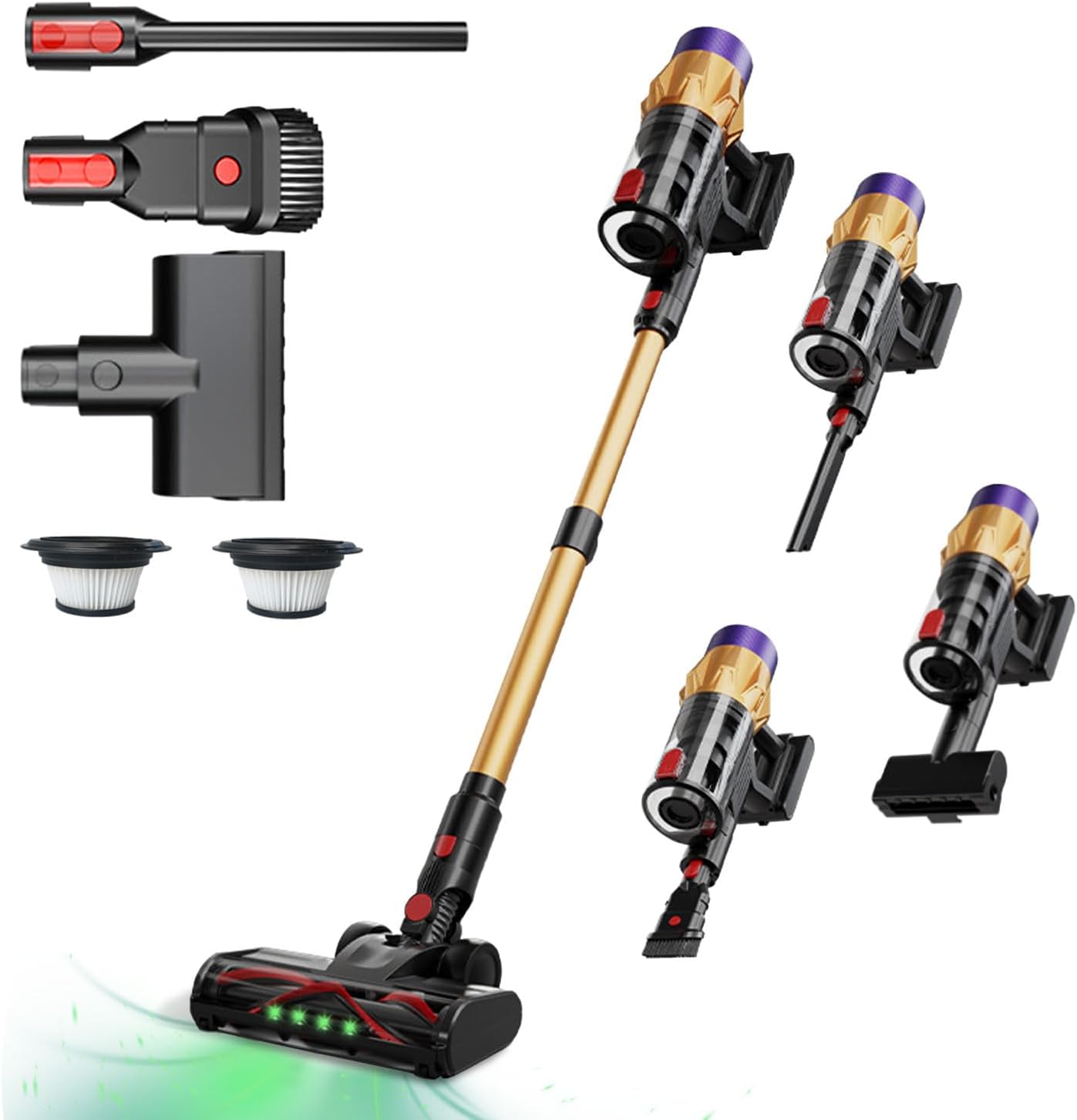 35KPA High Suction Cordless Vacuum Cleaner with LED Display - Stick Vacuum for Home, Removable Battery, Lightweight, Wall-Mounted, Low Noise, Touch Screen for Hard Floor, Carpet, Rug, Sofa