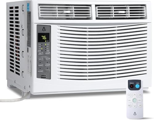 6000 BTU Window Air Conditioner with WiFi, Cools up to 250 Sq. Ft., Energy Saving Window AC Unit with Remote & App Control & Timer Function & Easy Install Kit, Perfect for Small Bedroom, Living Room