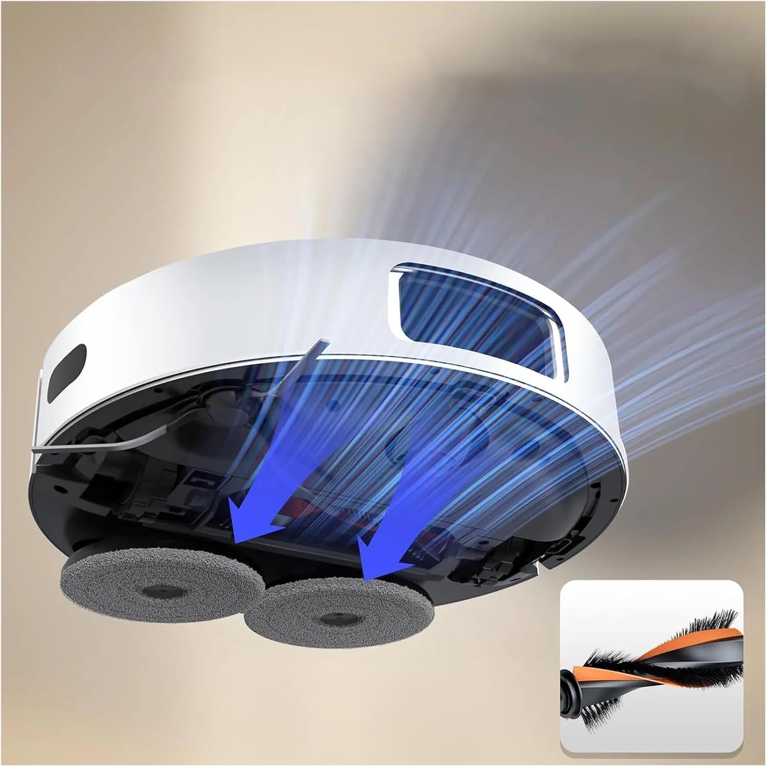 Compatible with JONR P20 PRO / T5 Pro Robot Vacuum Cleaner Accessories Main Side Brush Hepa Filter Mop Cloth Replacement(Brown)