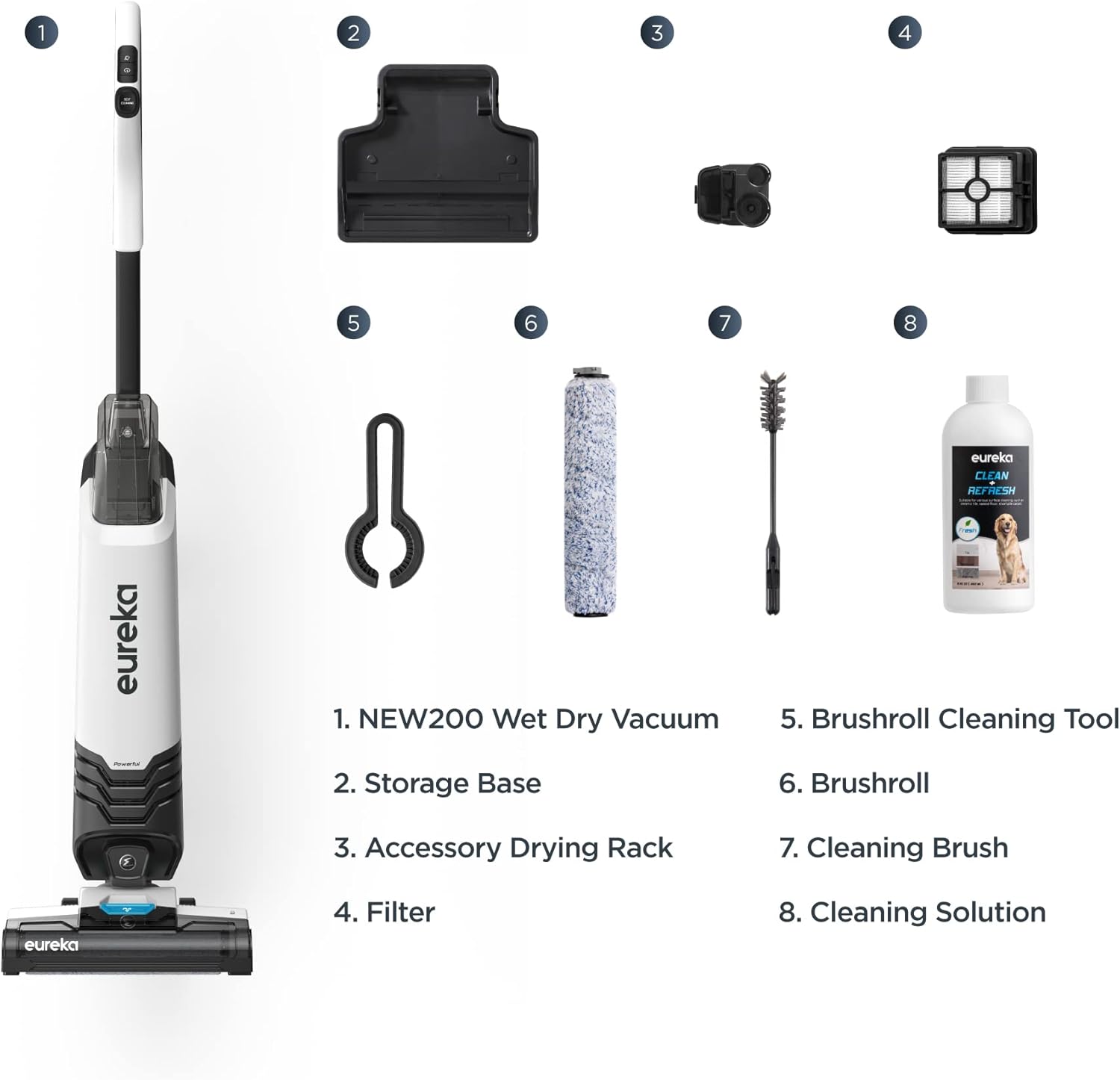 Eureka All in One Wet Dry Vacuum Cleaner and Mop for Multi-Surface Lightweight Self-Cleaning System, for Hard Floors and Area Rugs, 2-in-1, Corded