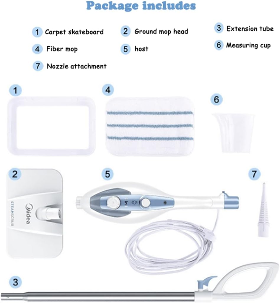 Steam Mop Cleaner with Detachable Handheld Steamer for Hardwood/Laminate Floor, Tiles and Grout, 100C High-Temperature Steam, 350ml Large Water Tank, 10m Operating Diameter