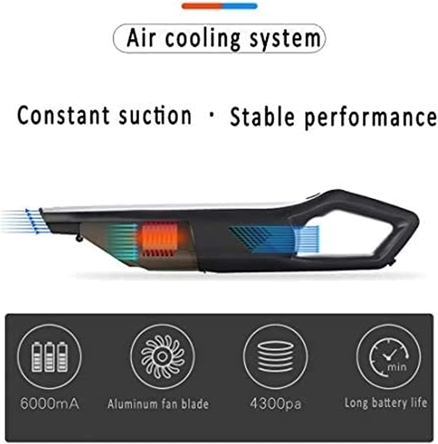 Cordless Car Vacuum Hand-held Vacuum Cleaners USB Charging-Pet Hair Vacuums Powerful Suction Wet/Dry Lightweight Vac for Car Home Carpet Cleaning