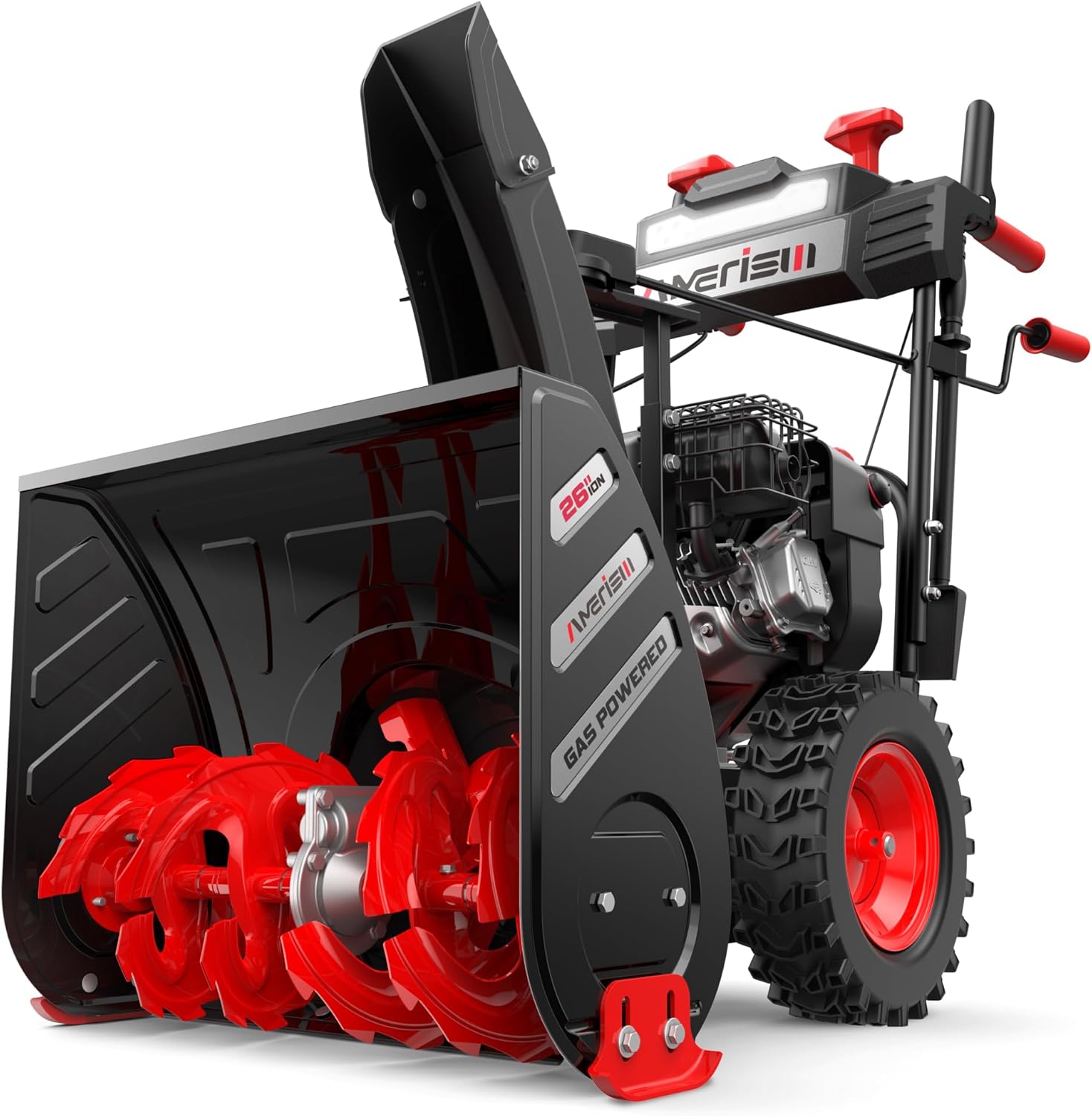 Gas Snow Blower, 26-Inch Self-Propelled Snow Blower Powered by OHV 212cc Engine, Electric Start, 13-Inch Snow Tires with LED Lights