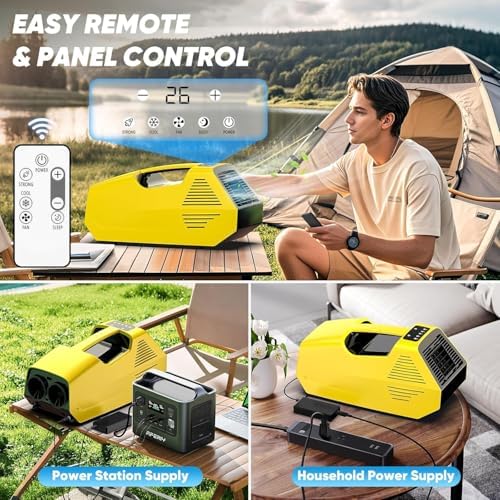 Portable Air Conditioner for Tents, 14Lbs Camping Air Conditioner with 4 Modes, Quiet Operation, 240W Low Power Consumption for RV, Car, Outdoor Use