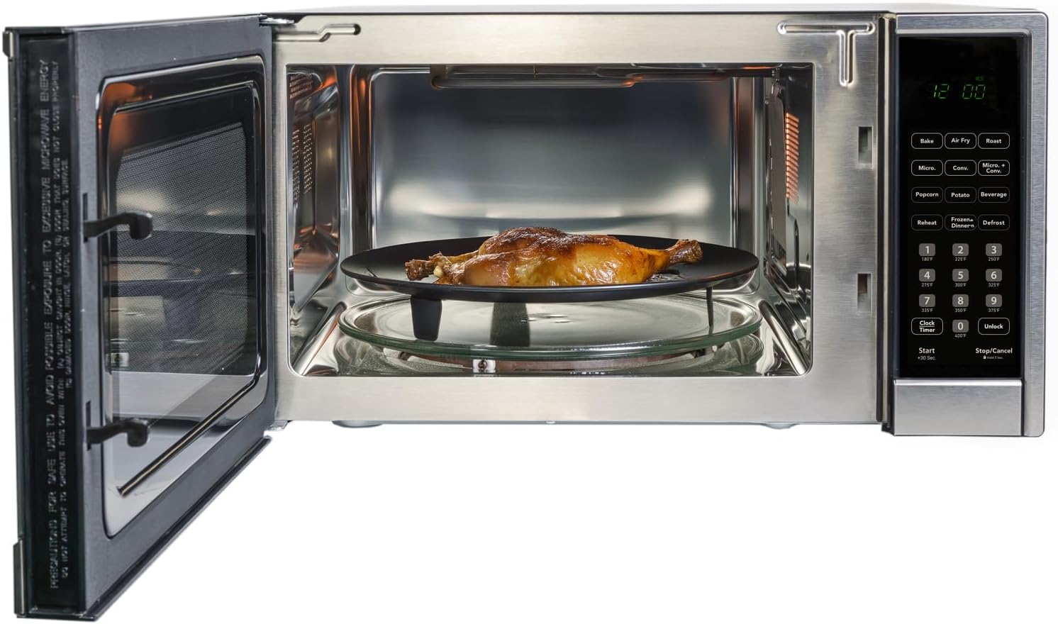 Danby 1.3 cu. ft. Multifunction Countertop Microwave with Air Fry in Stainless Steel (DBMW1361ABSS)