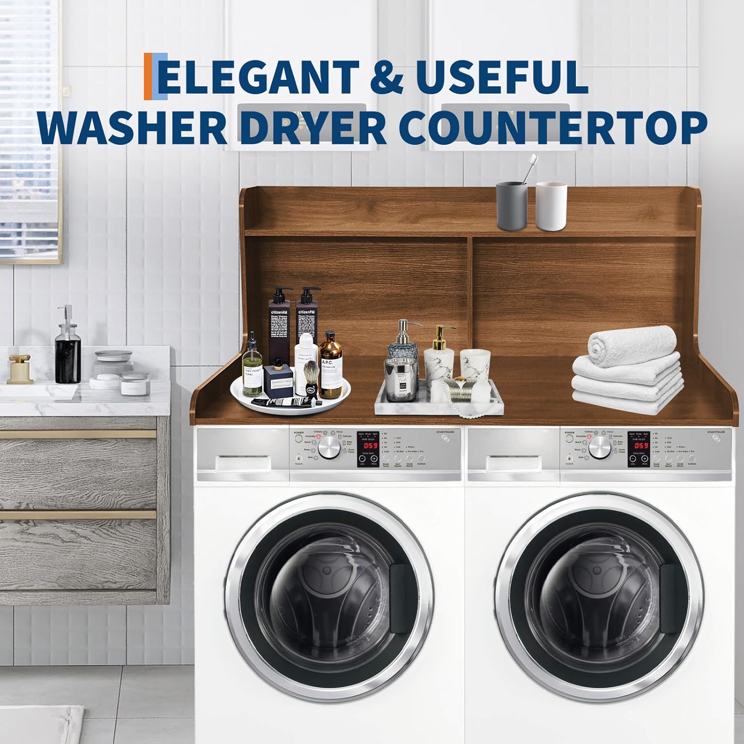 2-Tier Washer Dryer Countertop with 2.75