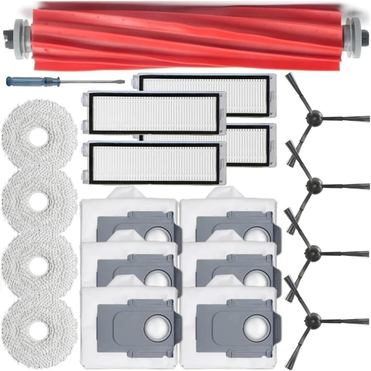 20 PCS Accessory Kit, Compatible with Roborock Q Revo Vacuum Cleaners, Main Brush, Mop Pad, Side Brushes, Vacuum Bag, Vacuum Accessories, Replacement Parts