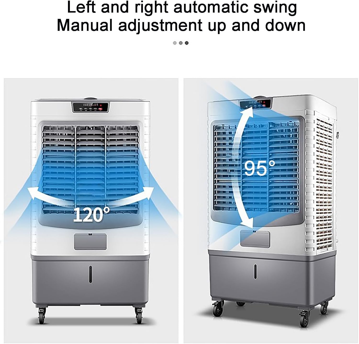 Air Conditioner Fan Evaporative Air Cooler 3 Speeds, with Misting Function, 120° Oscillation Swamp Cooler, for Office, Home, Room, Outdoor(Size:102cm/55L)