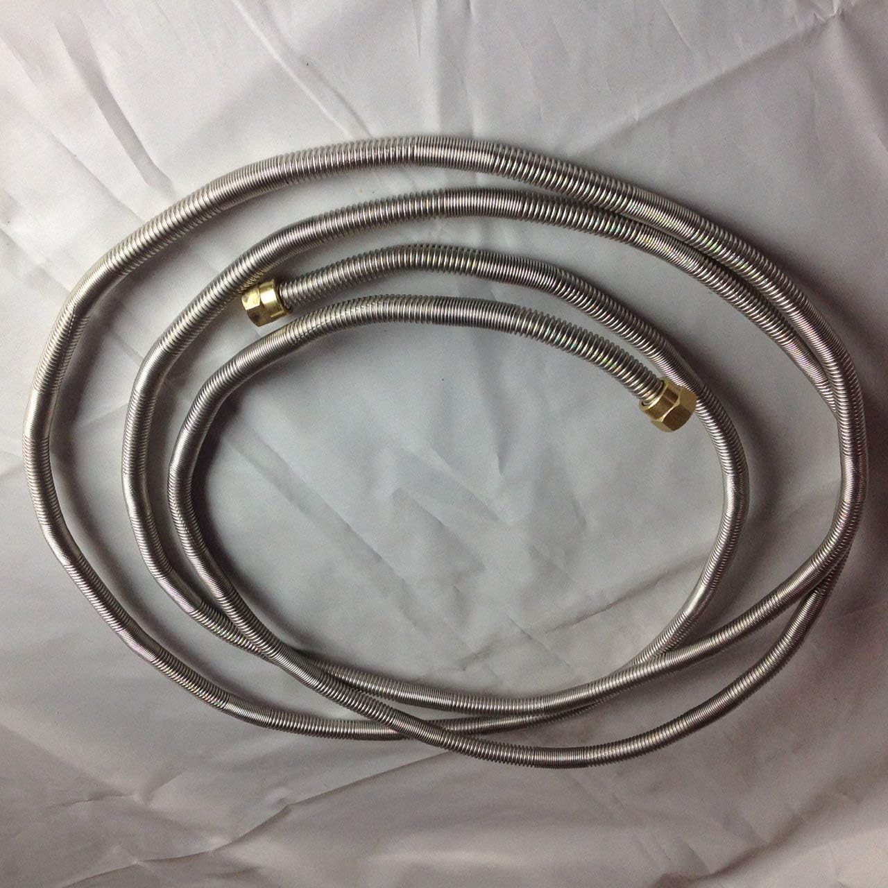 EFP-ForgamexCo Gas Fire Pit/RV Heavy Duty Hi Pressure Flexible LP & NAT Gas Hoses (12.00, 12 Foot Stainless Steel)