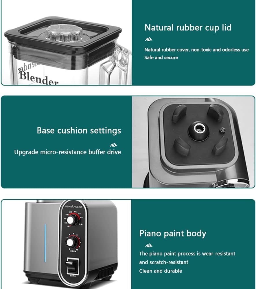 Commercial Smoothie Maker, Large Capacity 2200W High Power Blender Commercial Blender, High Speed 6 Blade Milkshake Maker