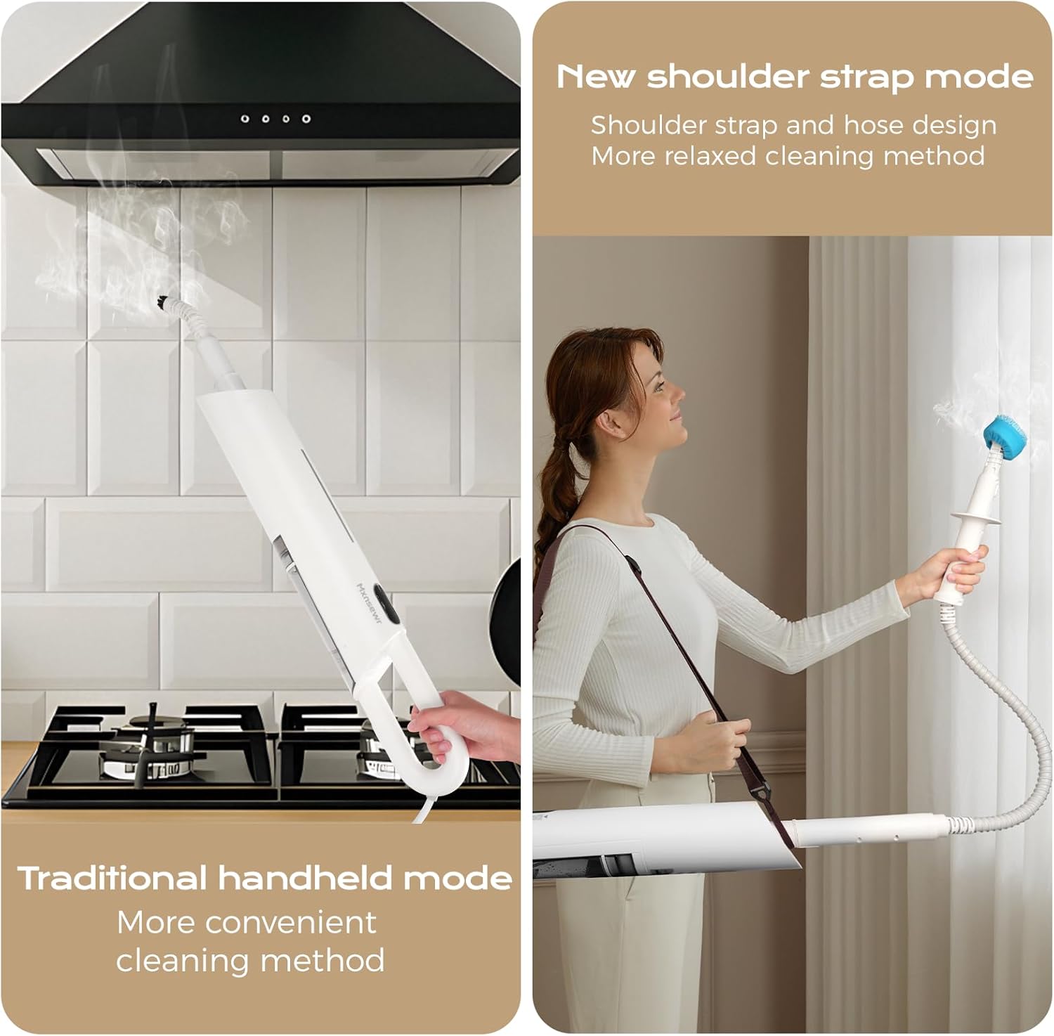 Steam Mop All-in-one for Floor Cleaning, MultiPurpose Steam Cleaner for Home with 13 Accessories, Detachable Handheld Floor Steamer with Scent Container and strap for Hardwood,Tiles & Carpet（White）