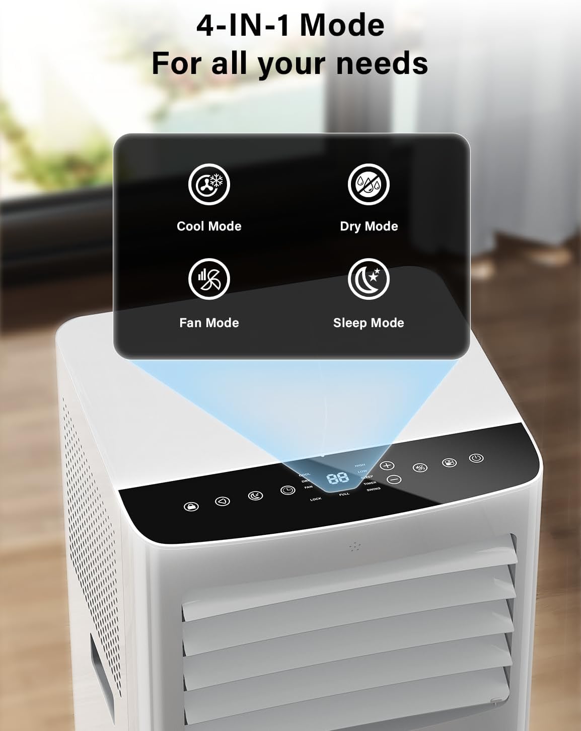 12000 BTU Portable Air Conditioners, AC Unit for Bedroom with 4 Modes Cooling/Dehumidifier/Fan & Sleep, Up to 400 Sq.Ft, 45db Quiet, 24H Timer & Remote, Standing Air Conditioner for Rooms Office Home