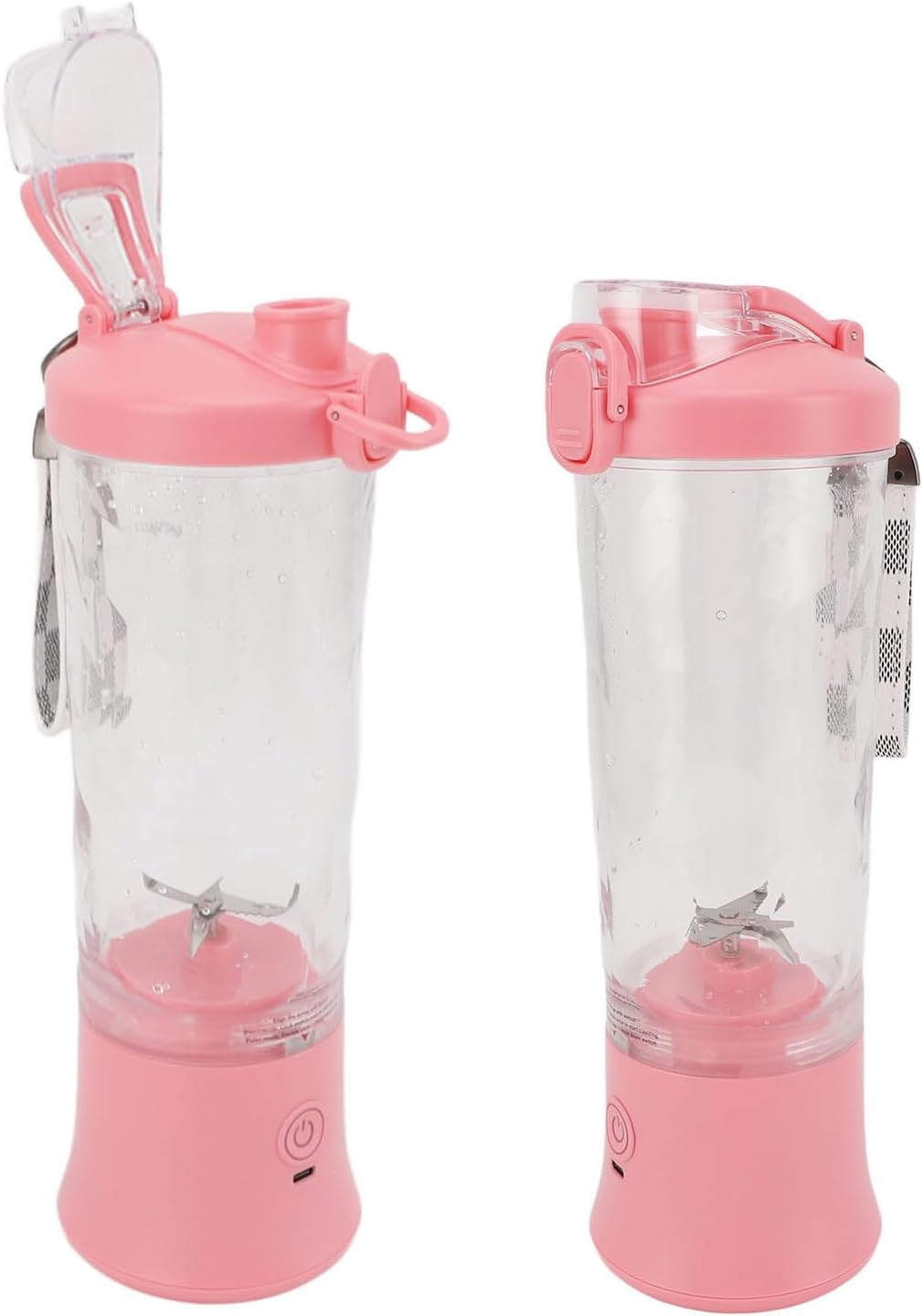 Portable Blender 600ml, Personal Juicer Cup, 150W High Speed 18000RPM, USB Rechargeable 4000mAh Battery, Leakproof, 2 Modes for Shakes, Smoothies, Mixed Drinks, Outdoor Travel Spo (Roseate)