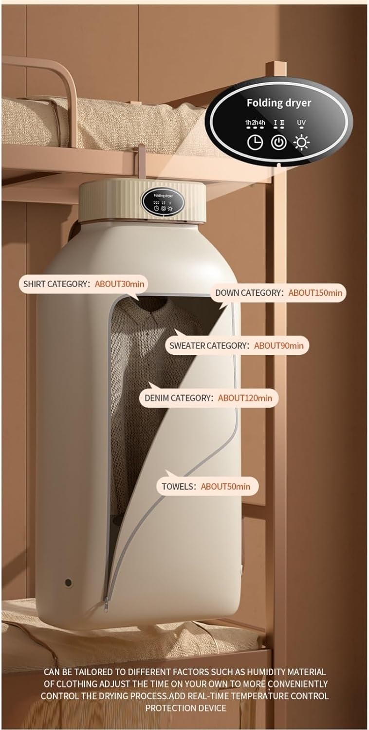 Portable Clothes Dryer Machine for Apartment RV Small Quiet Fast Drying Machine with Timer Hassle-Free Setup clothes dryers(Pink)