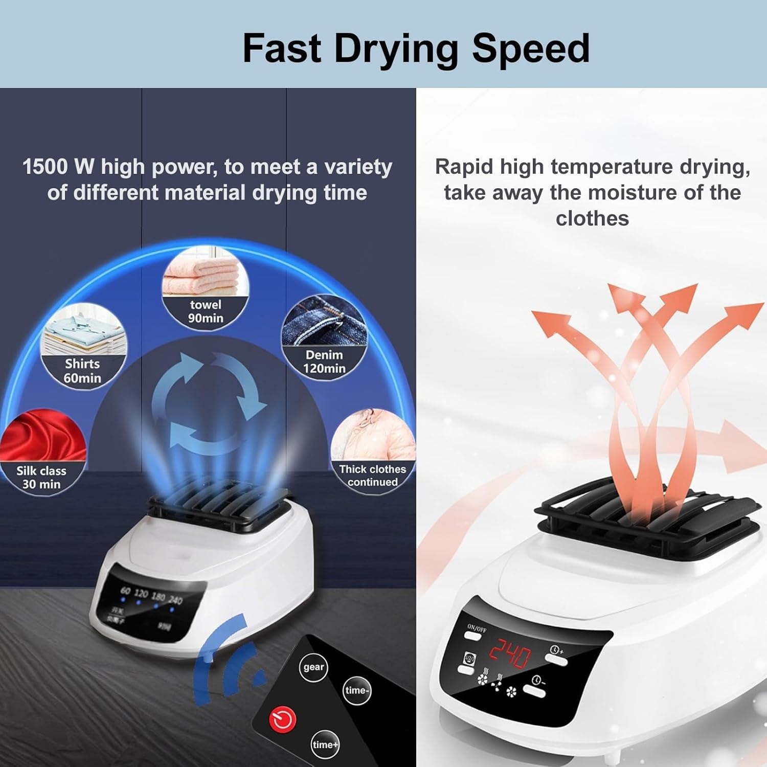 Electric Portable Dryer, Two-Layer Large-Capacity Vertical Dryer, 360° Heat Flow Circulation Heating, for Apartment, Dorm, RVs Travel