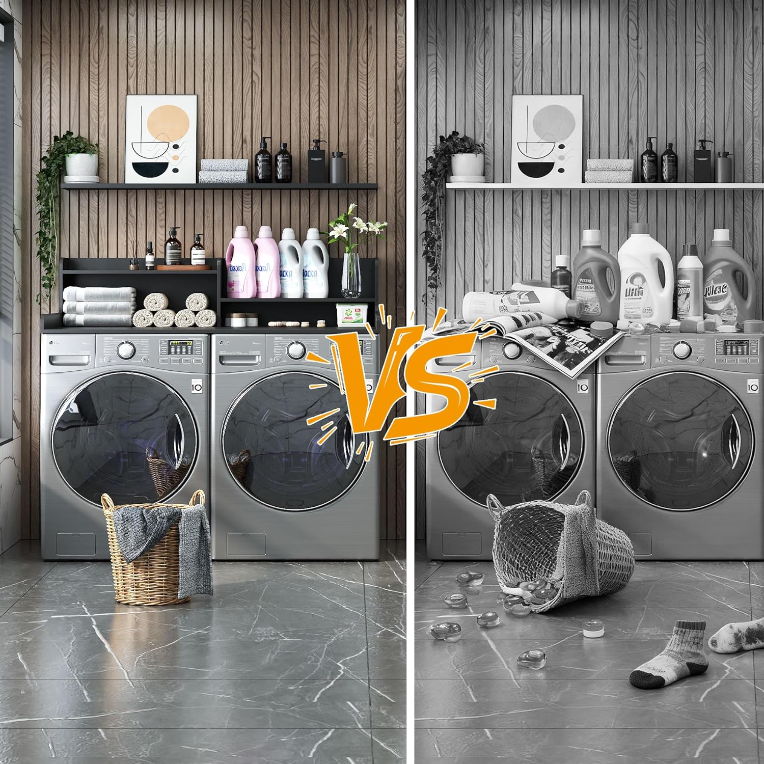 2-Tier Washer and Dryer Countertop w 54