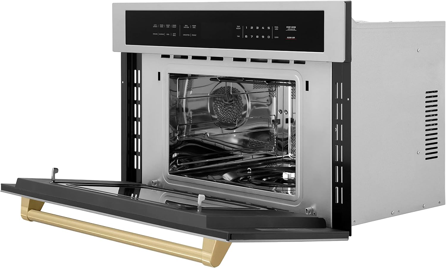 ZLINE Autograph Edition 30” 1.6 cu ft. Built-in Convection Microwave Oven in Stainless Steel and Champagne Bronze Accents