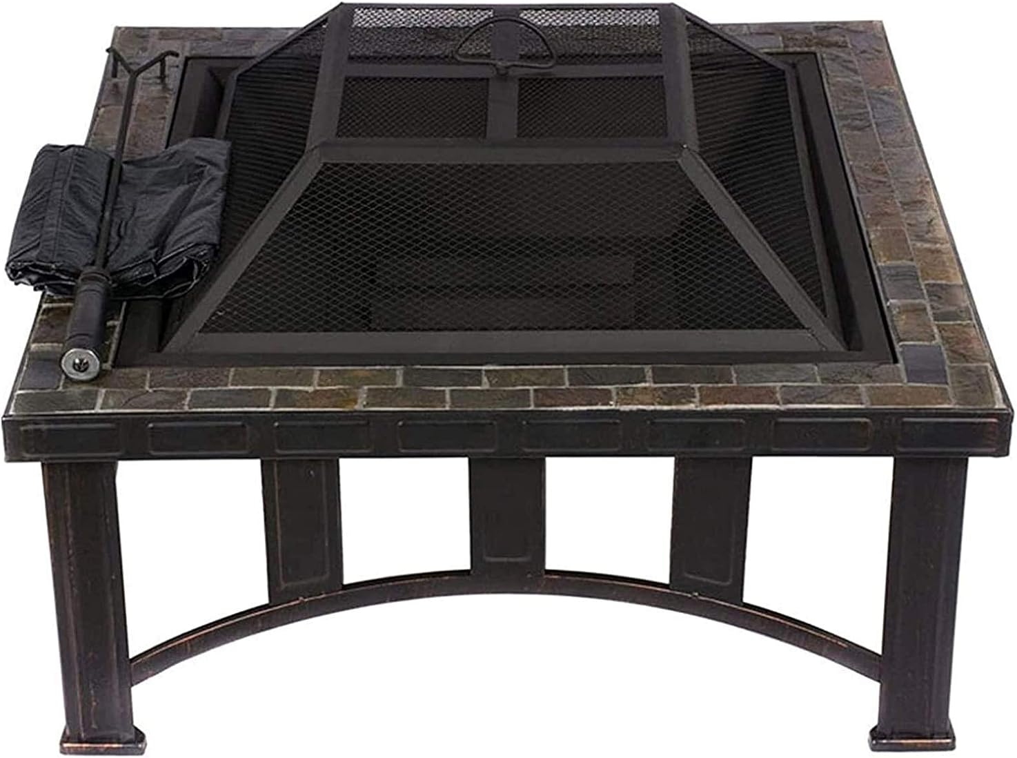 Outdoor Fire Pit Fire Pits Outdoor Fire Tables Outdoor Square Metal Fire Pit,rd Patio Garden Barbecue Grill, Wood Burning