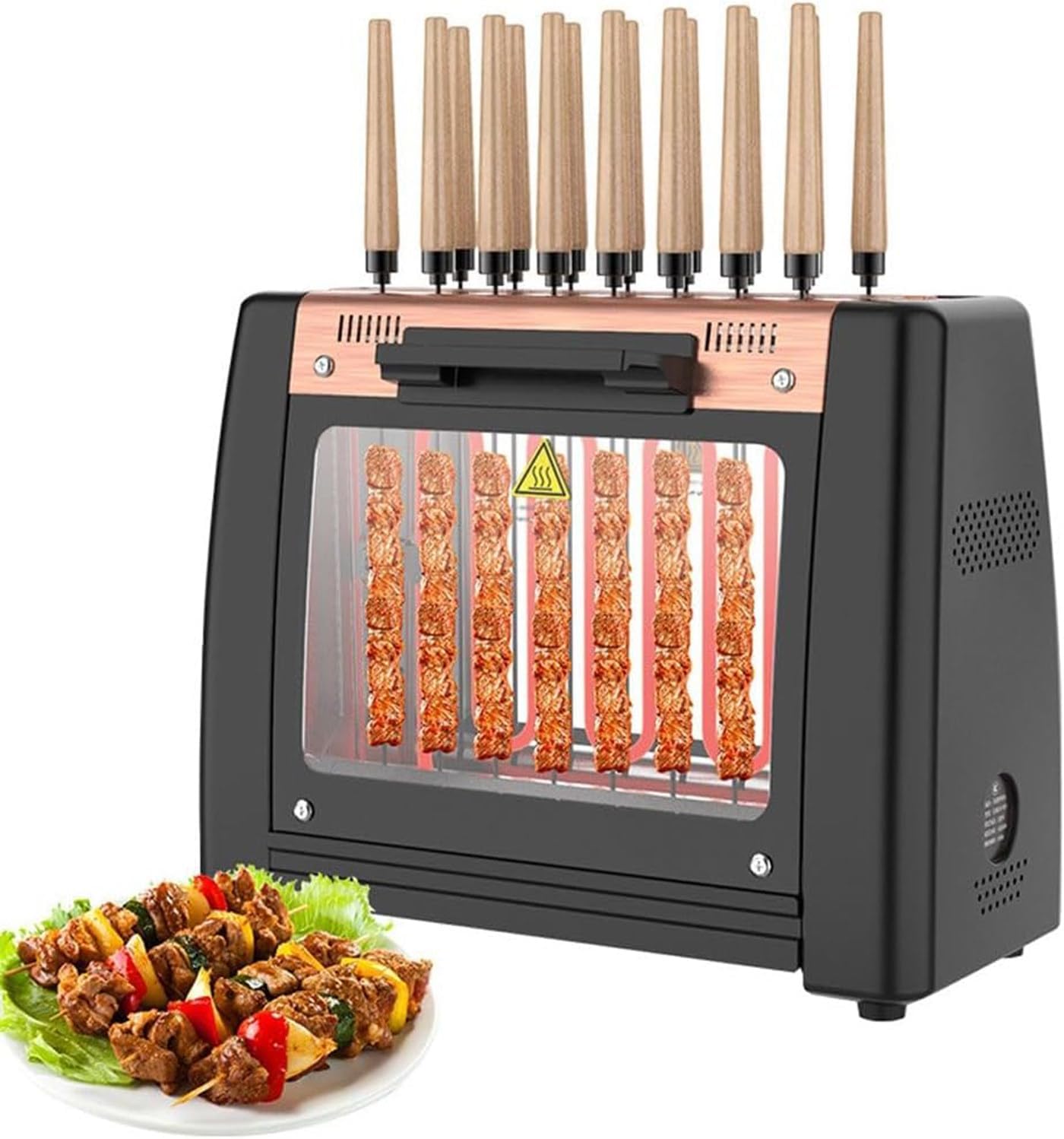 1200W Electric Rotating Barbecue Grill16/32 Skewers Rotisserie BBQ Grill RackElectric Smokeless GrillCommercial Kebab MachineMachine+16GrillSticks