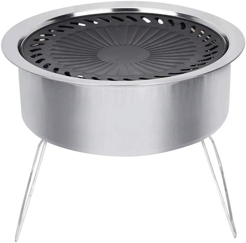 BBQ Grill Outdoor Round Grill Wok, Accessory Barbecue Tools for Cooking Vegetables, Shrimp, Meat, Outdoor Camping Cookware