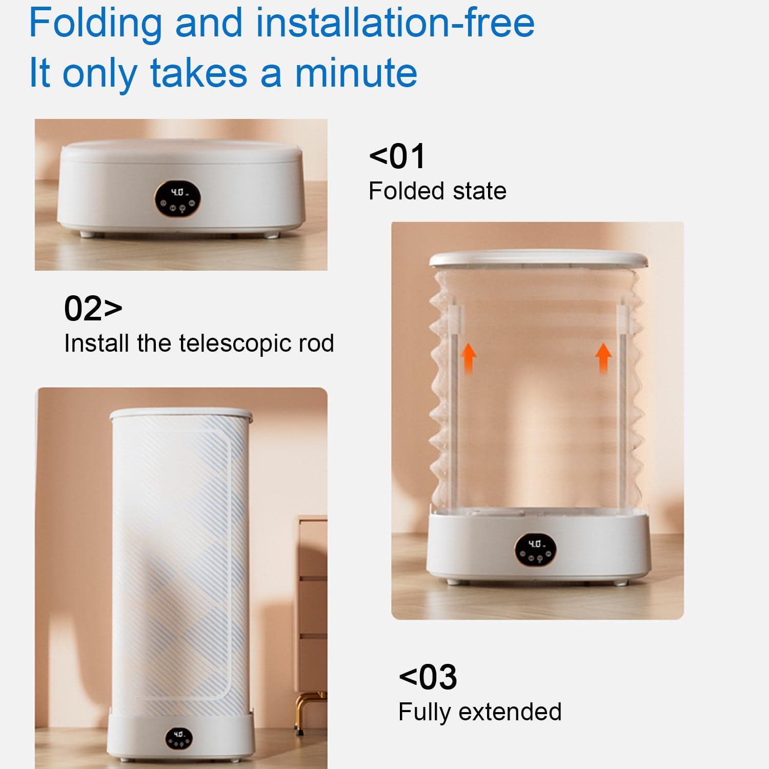 Portable Clothes Dryer - Portable Dryer,Electric Clothes Dryer, Automatic Ironing Machine,Underwear, Baby Clothes - Quick and Easy to Use Small/Compact Dryer Machine