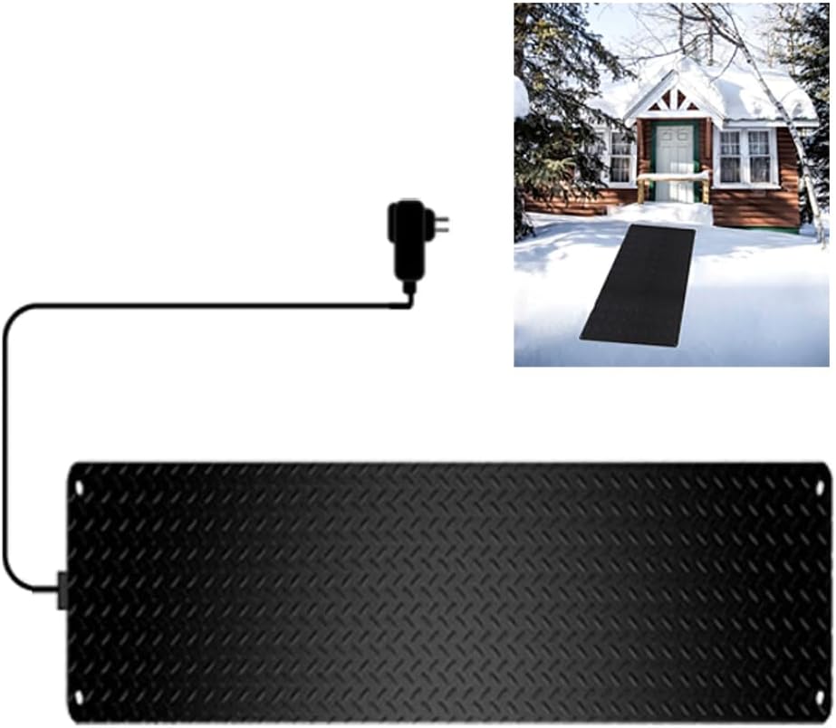 Outdoor Snow Melting Mats for Entrances, Heated Walkway Mat for Ice and Snow, Heat Track Non-Slip PVC Heated Driveway Pad, Winter Removal and Ice Melt Products,14x180inch/36x458cm