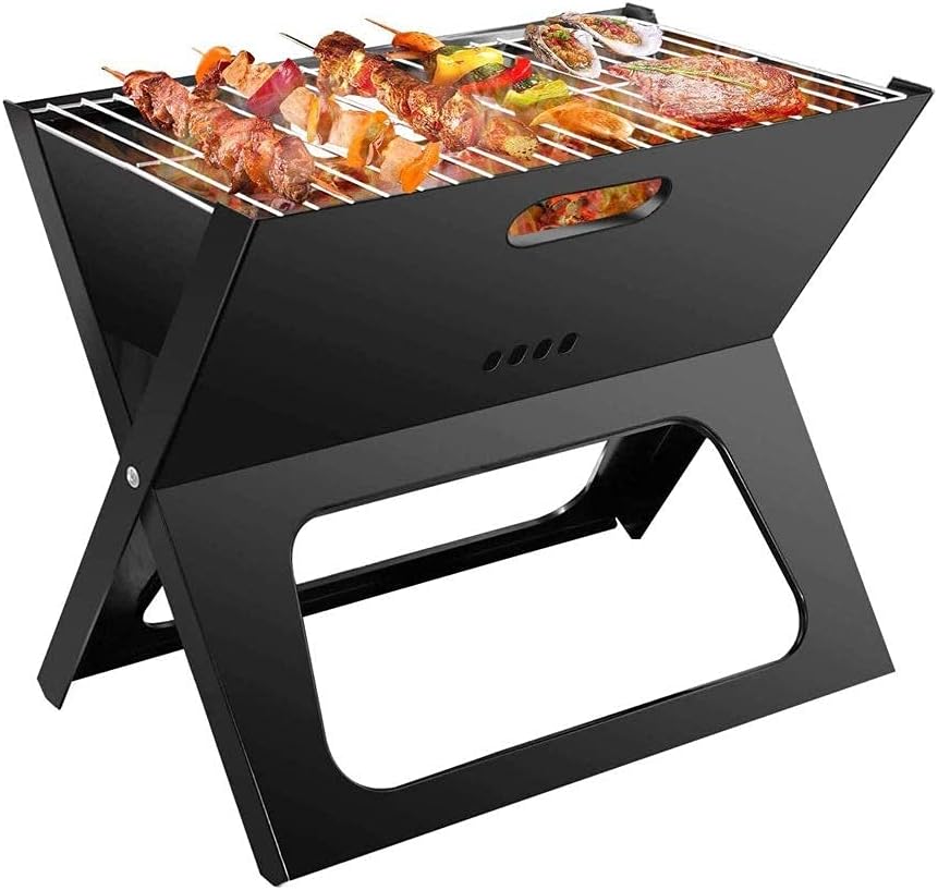 Foldable Notebook Grill BBQ Barbecue Grill Charcoal Folding Table Removable Oven Cooking Grid Garden Outdoor Barbecue for 3-5 People