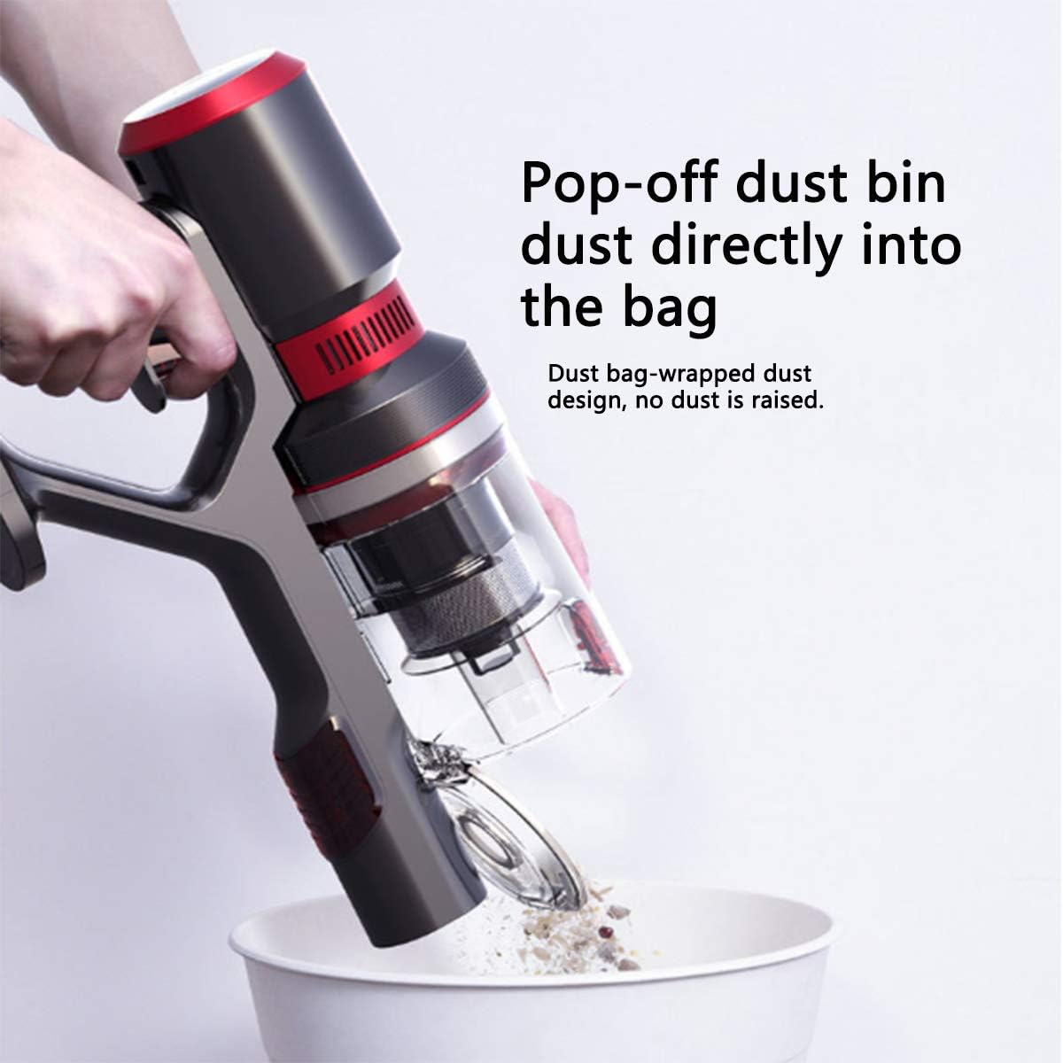 Cordless Vacuum Cleaner Five-Fold Filter Belt 400W25000pa Super Suction Hand-Held Vacuum Cleaner Used for Hard Floors of Pet Blankets