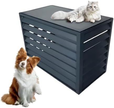 All Weather Air Conditioning Cover, Air Conditioning Cover Protection Against Rain and Sun Protection, Garden Tidying, Theft proof(Gray,110cm)