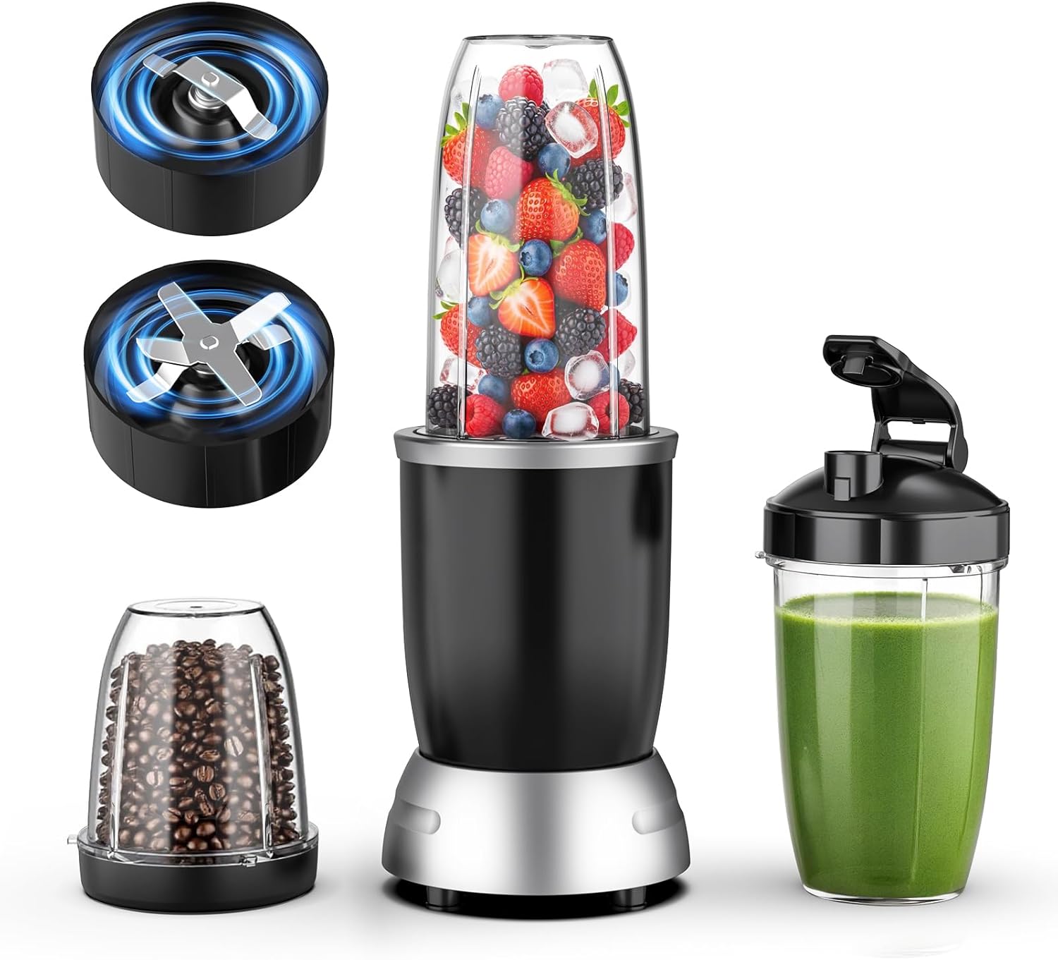 Smoothie Blender 25000RPM Personal Blender for Shakes and Smoothies with 37oz 32oz 23oz Portable Cups Countertop blenders for kitchen, Ice Crushing, Frozen Drinks, Milkshake, Juice, Nuts