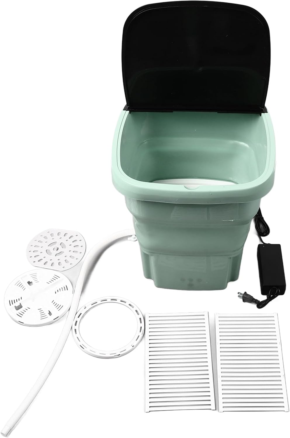 Portable Washing Machine, Foldable Mini Washer Large Capacity Small Laundry Machine for Underwear Baby Clothes Pet Garments (Green)