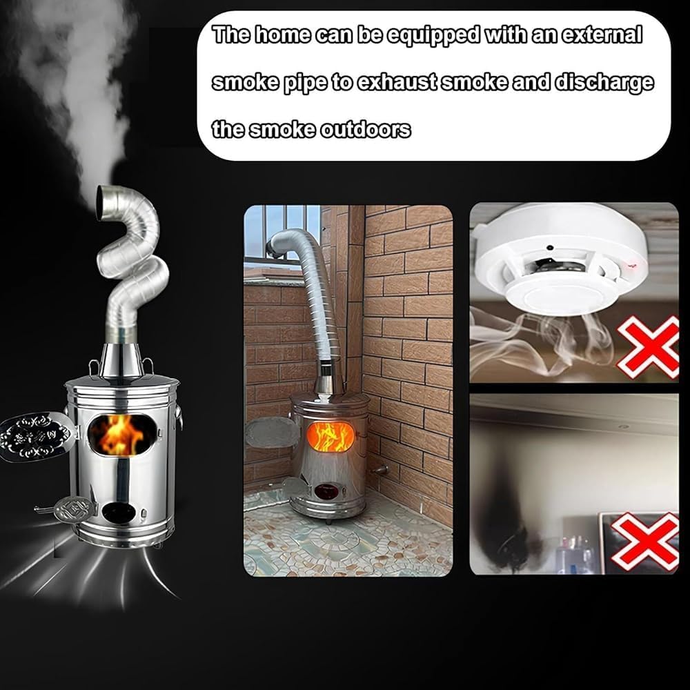 Outdoor Incinerator Cage with Chimney - Heavy-Duty Burn Barrel for Burning Yard Waste, Leaves, Garbage & Paper(Size:44 * 66cm)