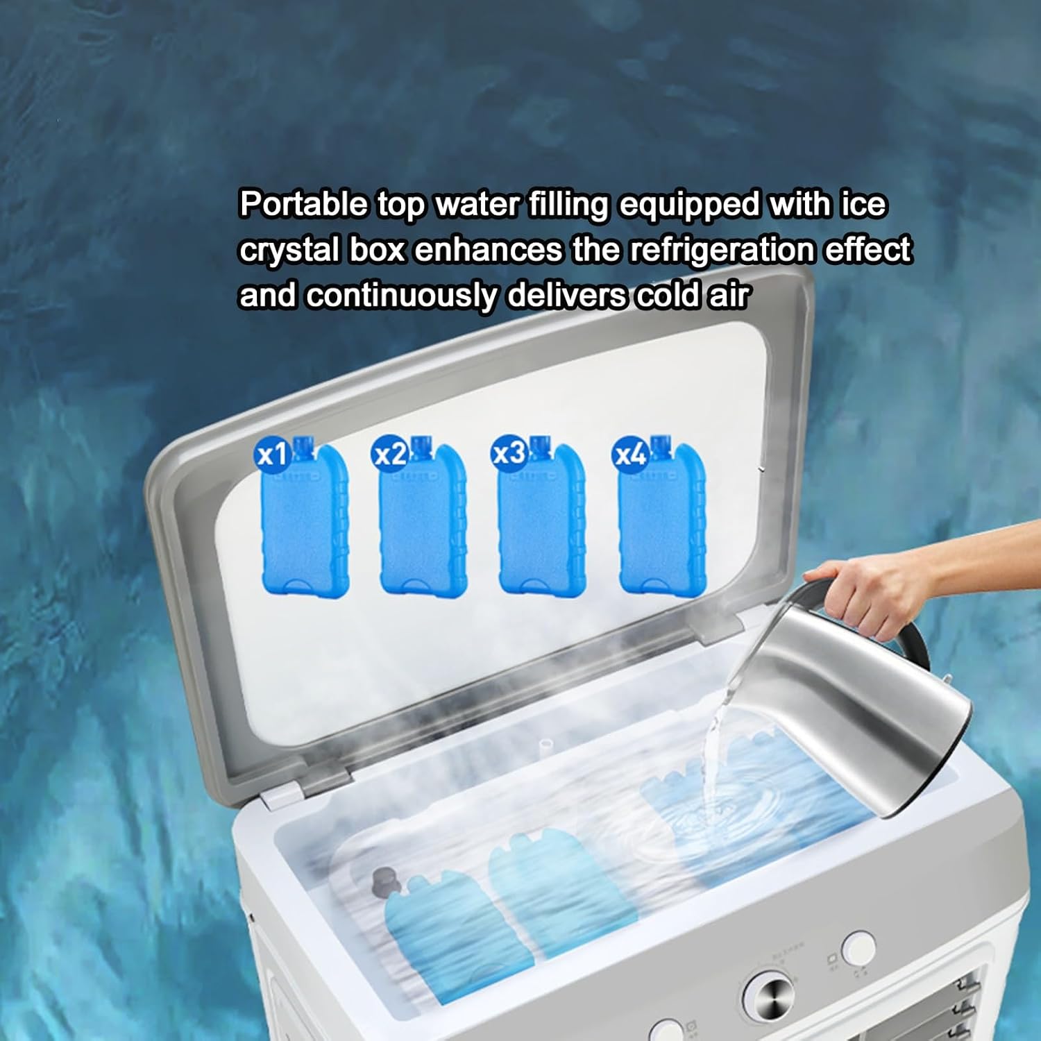 3 Wind Speed Portable Air Conditioners, Air Conditioner with Large Capacity Water Tank, Air Conditioner Portable with Universal Wheels, for Home, Office, Garage(116cm/45.6in)