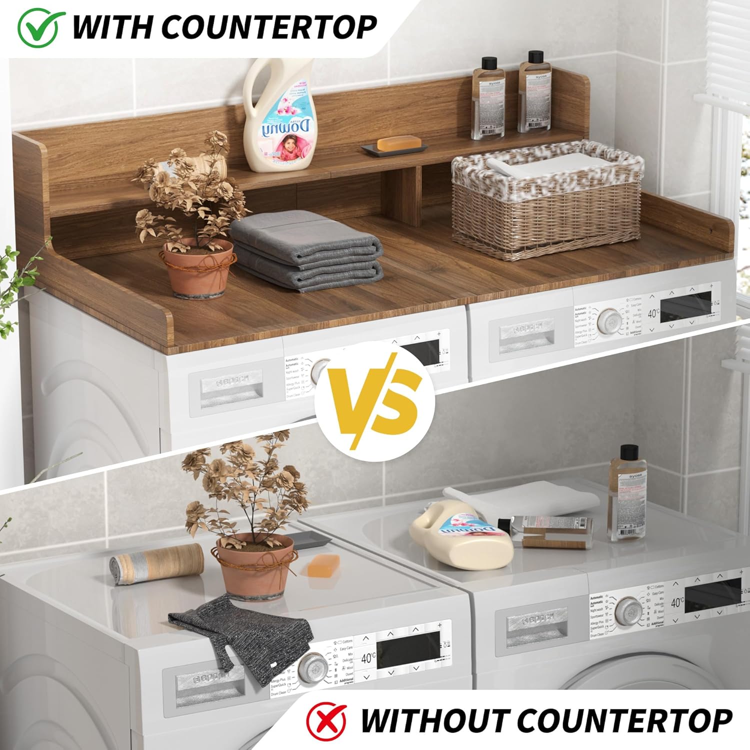 Two-Layer Foldable Washer Dryer Countertop, 27.5