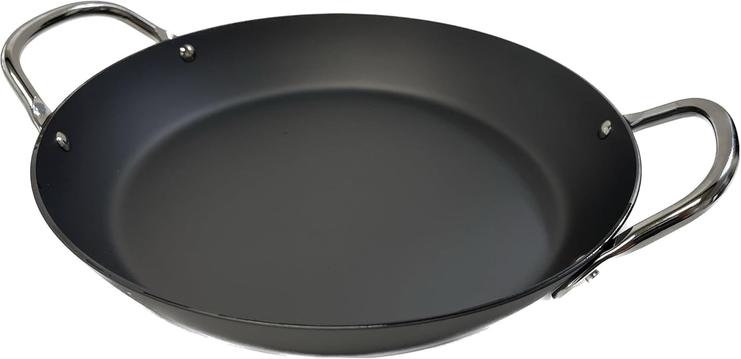 Riverlight J2328SH Kyoku Japan Iron Frying Pan, Both Hands, Thick Plate, 11.0 inches (28 cm), Iron Nitride, Nitrided, IH Compatible, Rust Resistant, Made in Japan