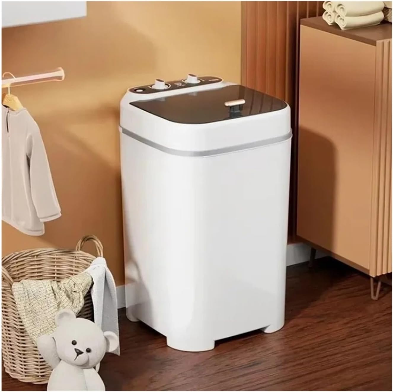 Household Washing Machine Large Capacity Mini And Small Semi-automatic Rental Option Portable Easy To Operate,for Travel,Camping, RV & Dorms(White)