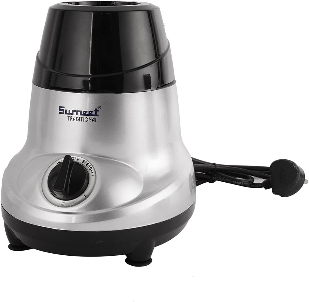 Sumeet Tradtional 750 Watts / 110V Mixer Grinder with 3 Stainless Steel Jars Countertop, Blender Indian Mixer Grinder For Canada/USA (Amica BlackGrey)