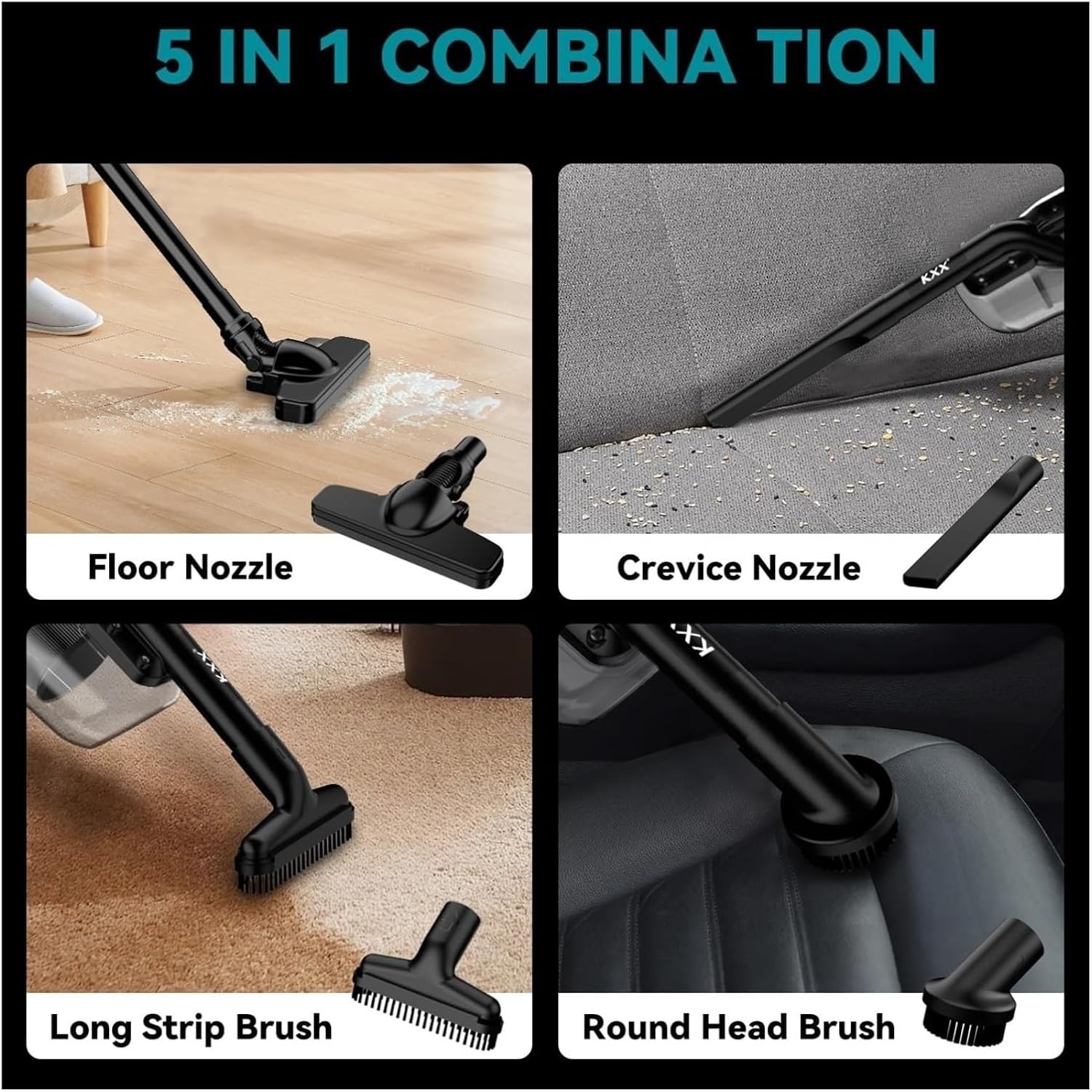 Handheld Cordless Vacuum with 6pcs Tubes 2pcs Filter Electric Power Vacuum Cleaner Compatible for Makita 18V Battery